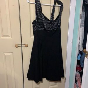 Black pockadot dress